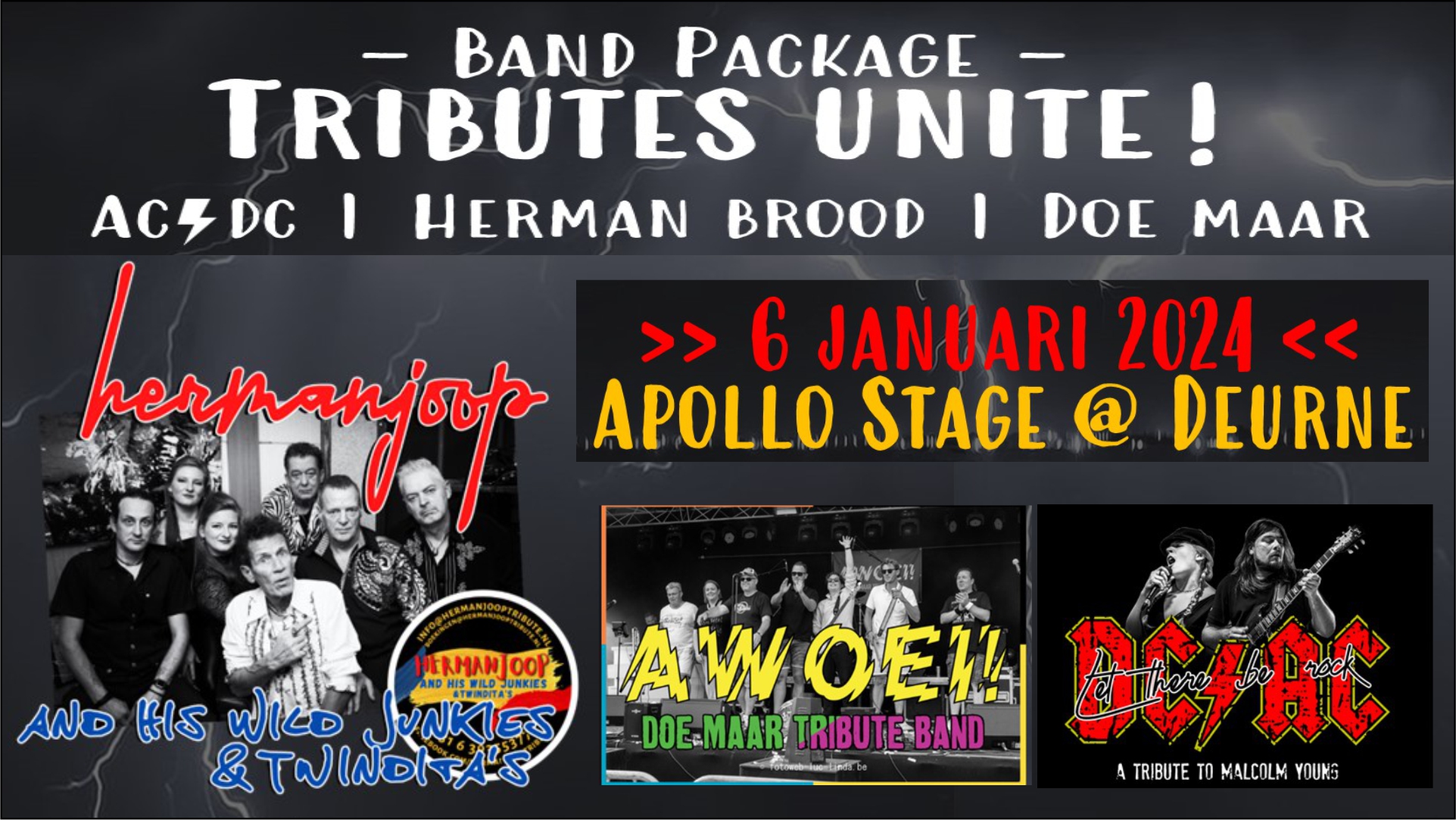 Tribute Unite Herman Brood, Doe Maar, AC/DC
