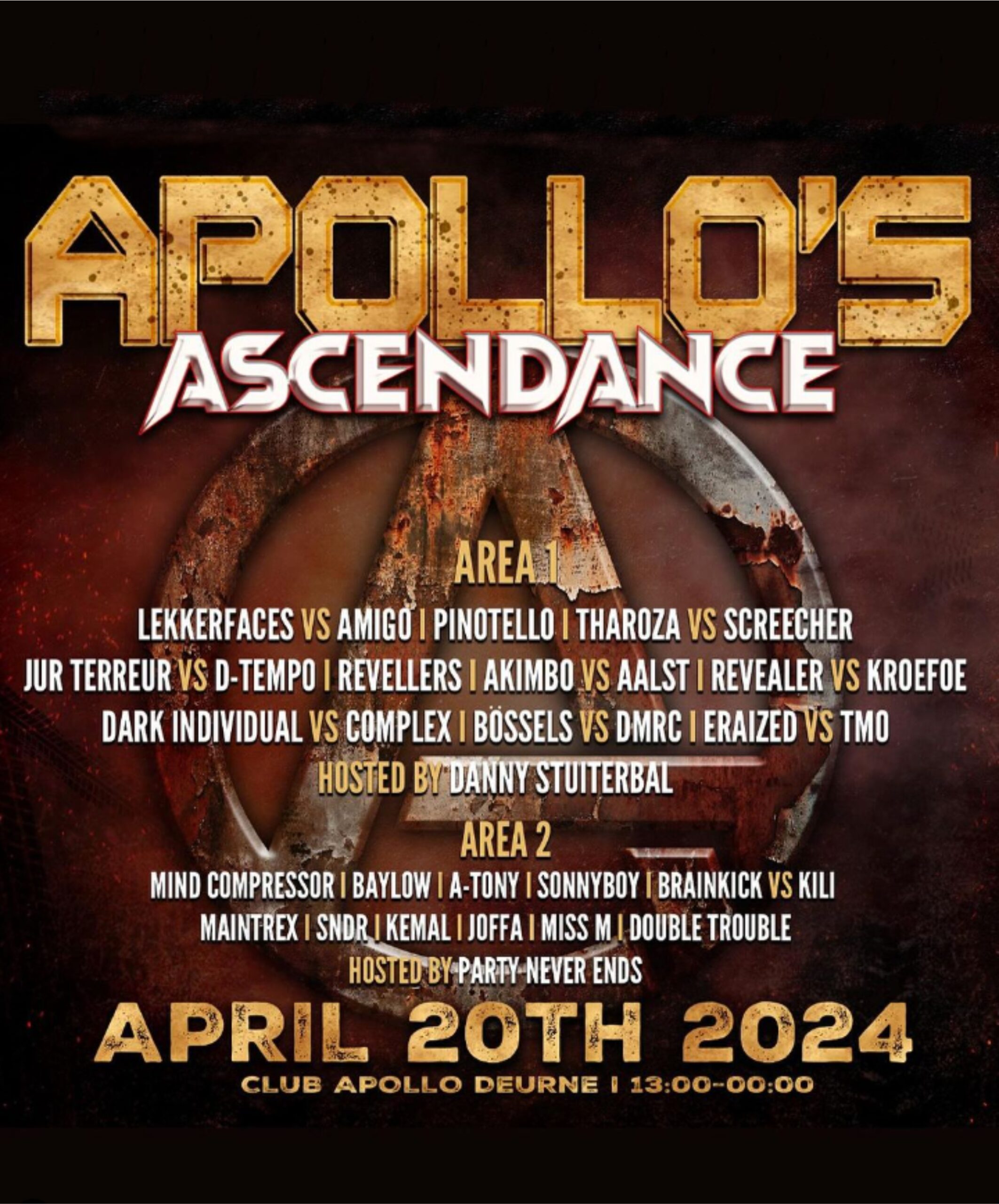 2 Area Ascendance Hardcore techno 13:00 tot 0:00 uur
